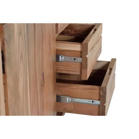 Aparador Madera Acacia Maciza 4 Puertas + 3 Cajones Patas Metal - Giner y Colomer-8