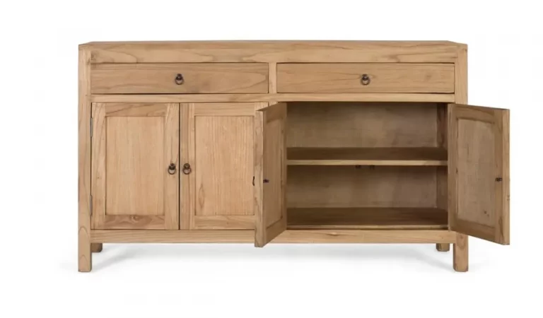 Aparador Madera Maciza de Mindi Natural 140x40x82 Cm - Giner y Colomer (4)