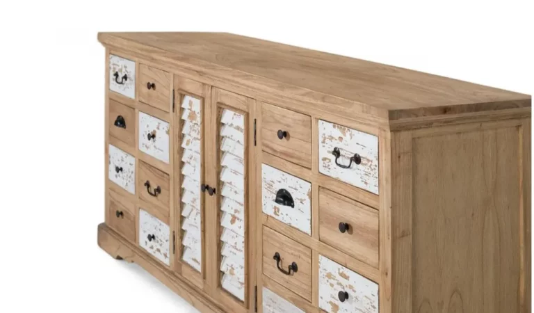 Aparador Madera Maciza de Mindi Natural 160x50x77 Cm - Giner y Colomer (4)