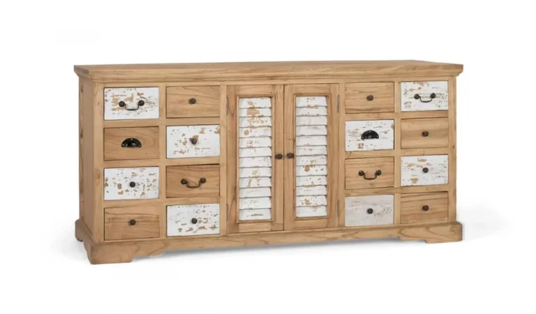 Aparador Madera Maciza de Mindi Natural 160x50x77 Cm - Giner y Colomer (7)