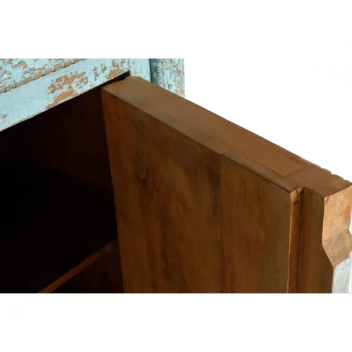 Aparador Madera Mango Color Azul 4 Puertas Detalles Metal 190x45x100 - Giner y Colomer-11