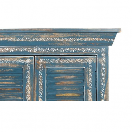Aparador Madera Mango Pintado a Mano Color Azul 6 Puertas - Giner y Colomer - 5