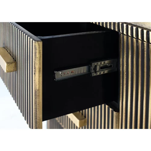 Aparador Madera Mango Revestido Bronce e Cajones + 2 Puertas 150x40x86 - Giner y Colomer (5)