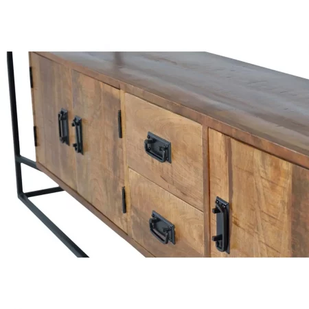 Aparador Madera Mango y Metal con 3 Puertas + 2 Cajones Estilo Industrial - Giner y Colomer (5)