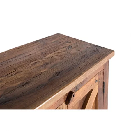 Aparador Madera Reciclada 4 Puertas Nogal 180x40x90 Cm - Giner y Colomer (3)