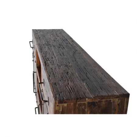 Aparador Madera Recuperada Traviesa Ferrocarril 2 Puertas + 3 Cajones 180x40x90 - Giner y Colomer-6