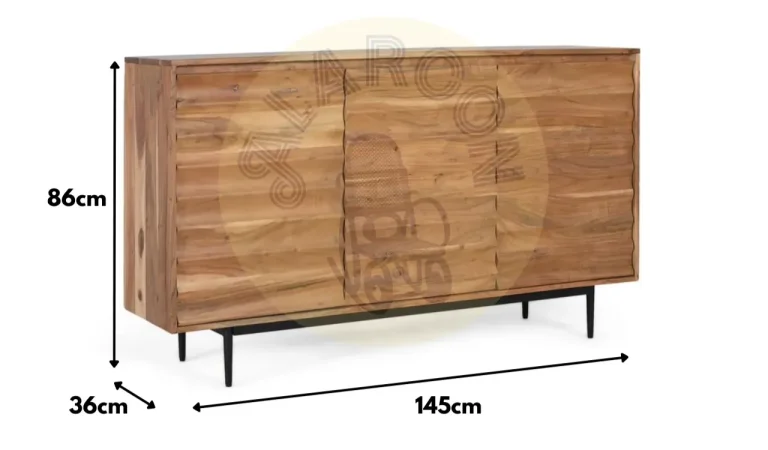 Aparador Madera de Acacia Maciza 145x36x86 cm - Giner y Colomer (1)