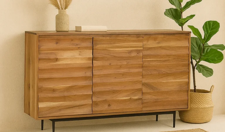 Aparador Madera de Acacia Maciza 145x36x86 cm - Giner y Colomer (3)