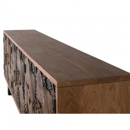 Aparador Madera de Acacia Tallado 6 Puertas con Patas de Metal - Giner y Colomer4