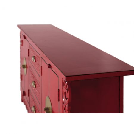 Aparador Madera de Mango 4 Puertas + 3 Cajones Rojo - Giner y Colomer - 4