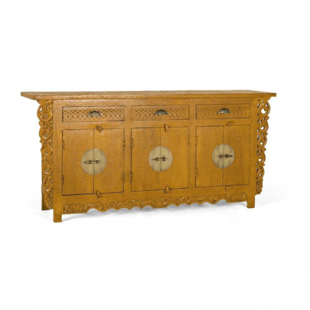 Aparador Madera de Mango 6 Puertas + 3 Cajones Color Mostaza - Giner y Colomer1