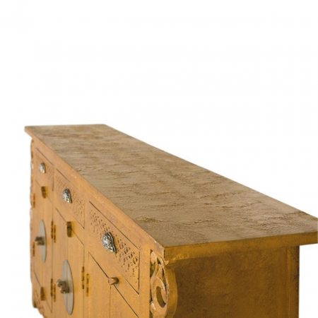 Aparador Madera de Mango 6 Puertas + 3 Cajones Color Mostaza - Giner y Colomer5