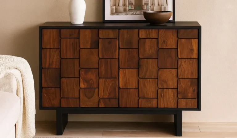 Aparador Madera de Mango Natural 108x40x75 Cm - Giner y Colomer (1)