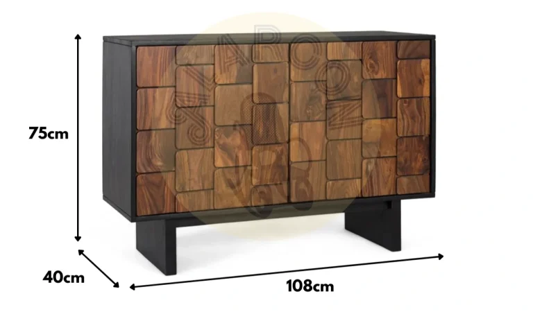 Aparador Madera de Mango Natural 108x40x75 Cm - Giner y Colomer (5)