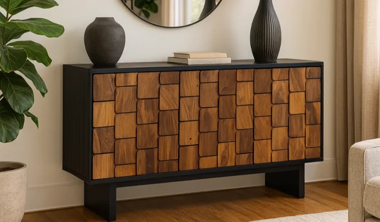 Aparador Madera de Mango Natural 160x40x75 Cm - Giner y Colomer (2)