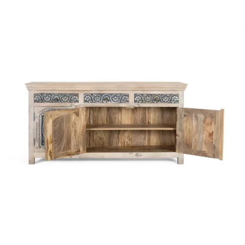 Aparador Madera de Mango Natural 180x41x90 Cm - Giner y Colomer (7)