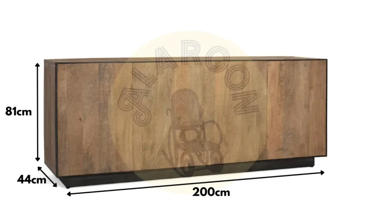 Aparador Madera de Mango Natural 200x44x81 Cm - Giner y Colomer (3)