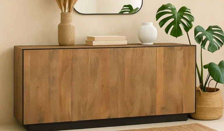 Aparador Madera de Mango Natural 200x44x81 Cm - Giner y Colomer (4)