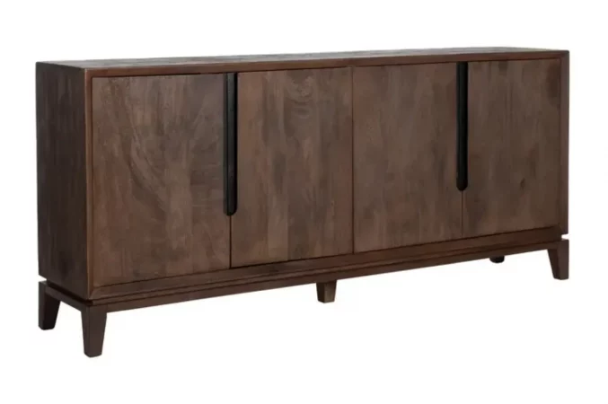 Aparador Madera de Mango con 4 Puertas Marron 190x40x85 Cm - IXIA (4)