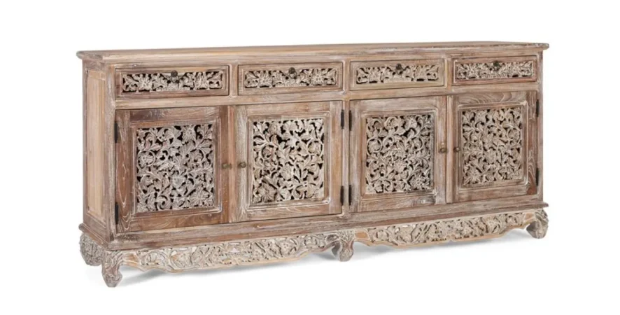 Aparador Madera de Teka 4P+4C 180x40x78 Cm - Giner y Colomer (3)