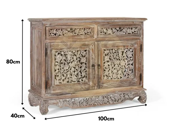 Aparador Madera de Teka Maciza 100x40x80 cm - Giner y Colomer (3)