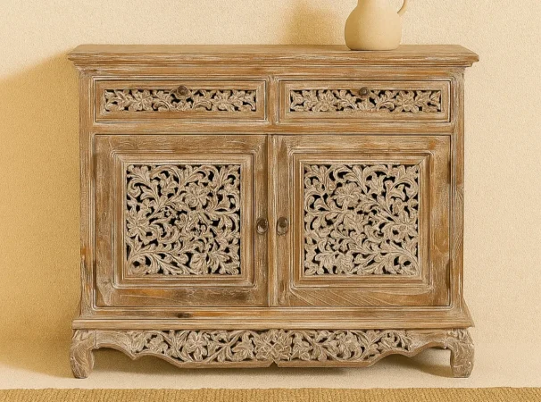 Aparador Madera de Teka Maciza 100x40x80 cm - Giner y Colomer (4)