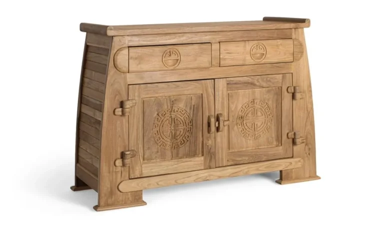 Aparador Madera de Teka Maciza 110x41x77 Cm - Giner y Colomer (2)