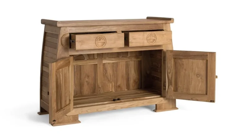 Aparador Madera de Teka Maciza 110x41x77 Cm - Giner y Colomer (4)