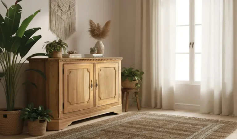 Aparador Madera de Teka Maciza 150x42x86 cm - Giner y Colomer (1)