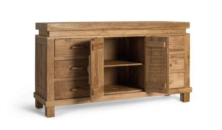 Aparador Madera de Teka Maciza 2P+6C 153x42x82 Cm - Giner y Colomer (5)