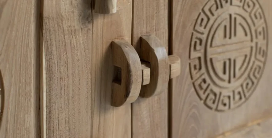 Aparador Madera de Teka Maciza 4P+4C 202x38x78 Cm - Giner y Colomer (6)