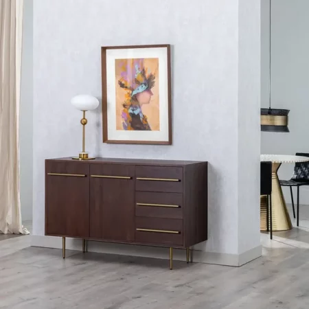 Aparador Marrón Madera Hierro 130x45x83 Cm - IXIA (3)