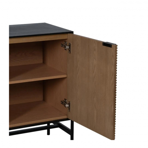 Aparador Metalico Negro de Madera Fresno 2 Puertas 3 Cajones - IXIA (12)