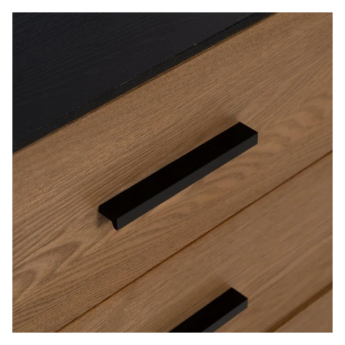 Aparador Metalico Negro de Madera Fresno 2 Puertas 3 Cajones - IXIA (8)