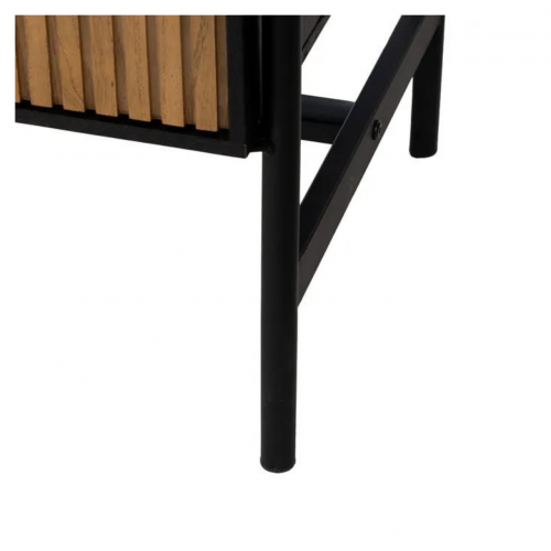 Aparador Metálico Negro y Madera de Fresno 4 puertas - IXIA (1)