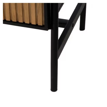 Aparador Metálico Negro y Madera de Fresno 4 puertas - IXIA (1)