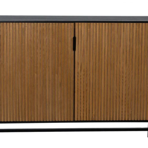 Aparador Metálico Negro y Madera de Fresno 4 puertas - IXIA (7)