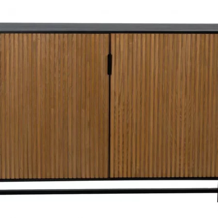 Aparador Metálico Negro y Madera de Fresno 4 puertas - IXIA (7)