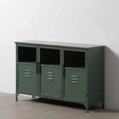 Aparador Metálico Verde Militar 3 Puertas con Cristal - IXIA (1)