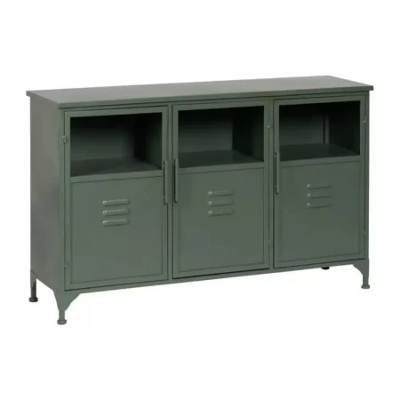 Aparador Metálico Verde Militar 3 Puertas con Cristal - IXIA (2)