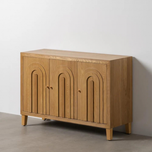 Aparador Natural de Madera de Abeto de 3 Puertas - IXIA (1)