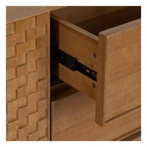 Aparador Natural de Madera de Fresno 2 Puertas 3 Cajones - IXIA (8)