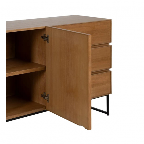 Aparador Natural de Madera de Fresno 2 Puertas 3 Cajones - IXIA (9)