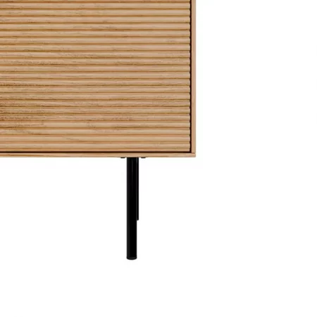 Aparador Tulsa de Chapa Roble 2 Puertas de Madera + 1 Puerta con Cristal + Patas de Metal – SomCasa (2)