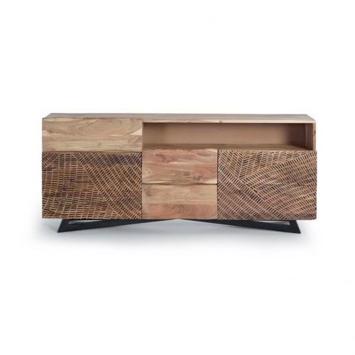 Aparador Tv en Madera de Acacia y Metal - Giner y Colomer - 2