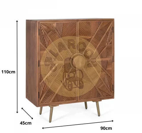Aparador alto de madera maciza de mango – 110x90x45 cm-MOVIL (2)
