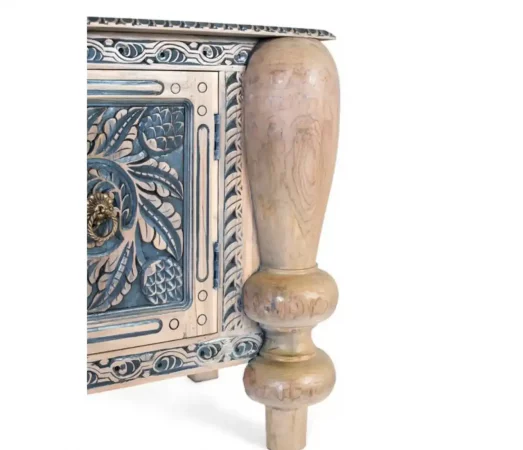 Aparador artesanal de teca tallada a mano – 198 cm-MOVIL (6)