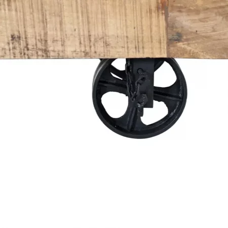 Aparador con 2 Puertas y 2 Cajones de Madera de Mango y Patas de Ruedas de Metal Colección Ireland 100x38x85 - Giner y Colomer (3)