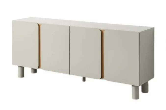 Aparador de DM con 4 Puertas Taupe 180x40x75 Cm - IXIA (2)