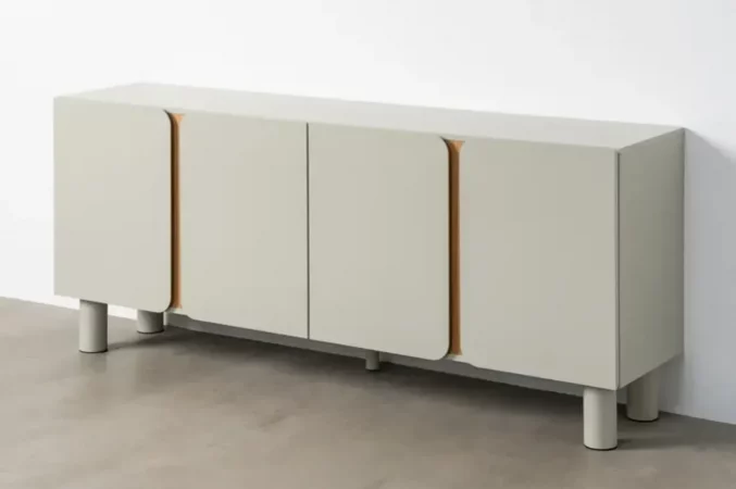Aparador de DM con 4 Puertas Taupe 180x40x75 Cm - IXIA (4)